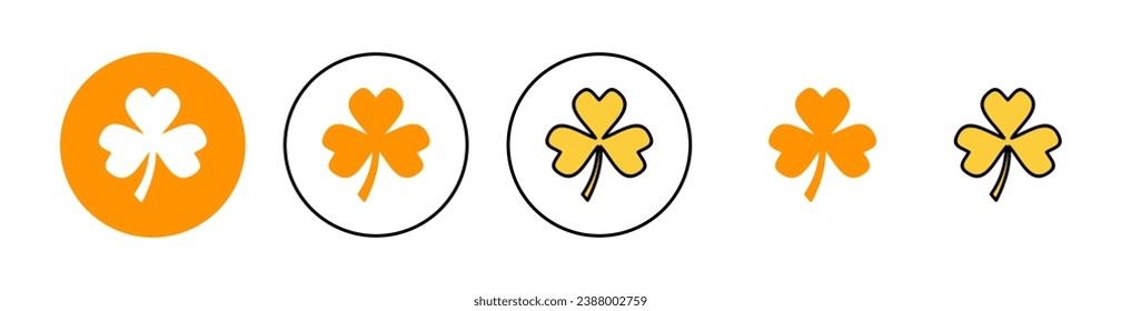 Clover icon set for web and mobile app. clover sign and symbol. four leaf clover icon.