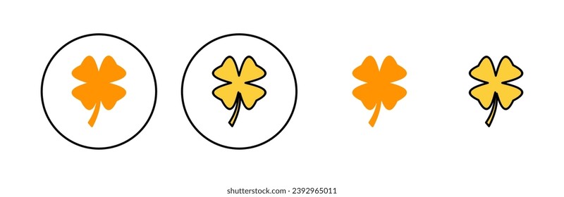 Clover icon set for web and mobile app. clover sign and symbol. four leaf clover icon.