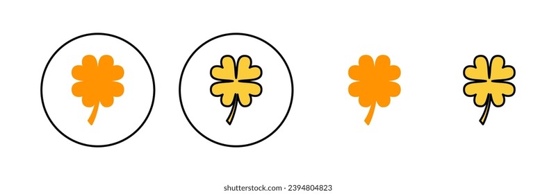 Clover icon set for web and mobile app. clover sign and symbol. four leaf clover icon.