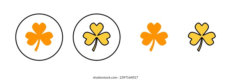 Clover icon set for web and mobile app. clover sign and symbol. four leaf clover icon.