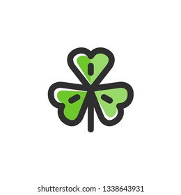 Clover Icon, Shamrock Logo, Spring Season Symbol .