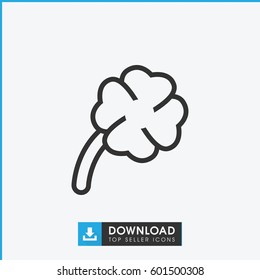 clover icon. simple outline clover vector icon. on white background.