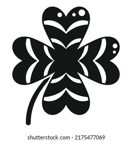 Clover icon simple vector. Four leaf. Irish luck