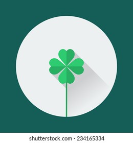 Clover icon. St. Patrick's Day flat design