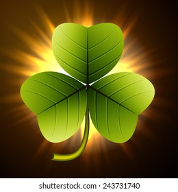 Clover icon. St. Patrick's Day flat design, excellent vector illustration, EPS 10