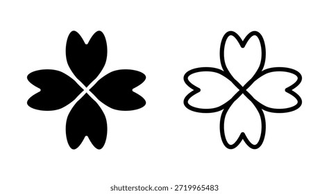 Icono de trébol para App y Sitios web. signo y símbolo de trébol. icono de trébol de cuatro hojas.