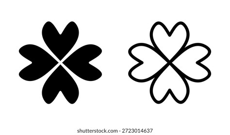 Icono de trébol para App y Sitios web. signo y símbolo de trébol. icono de trébol de cuatro hojas.