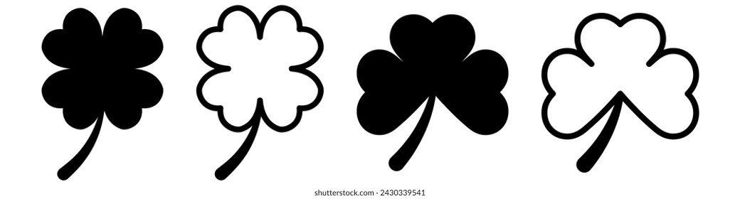 Clover icon symbol set basic simple design