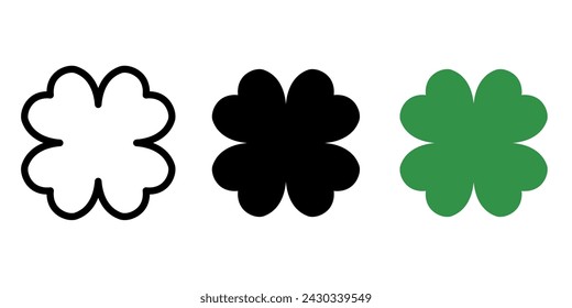 Clover icon symbol set basic simple design