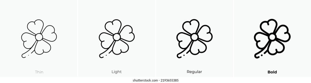 clover icon. Thin, Light Regular And Bold style design isolated on white background