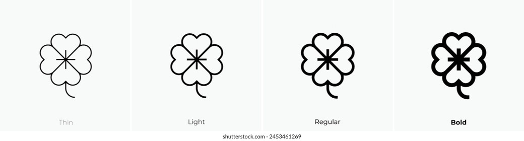 clover icon. Thin, Light Regular And Bold style design isolated on white background