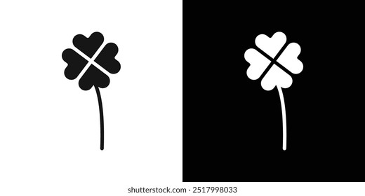 Clover icon Thin line flat illustration