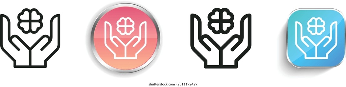 clover icon. Thin Linear, Regular and Button Style Design Isolated On White Background