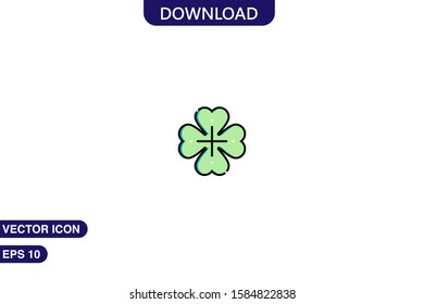 Clover icon in trendy flat style isolated on white background vector illustration