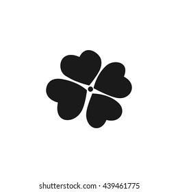 Clover icon Vector. Flat vector illustration in black isolated on white background. EPS 10