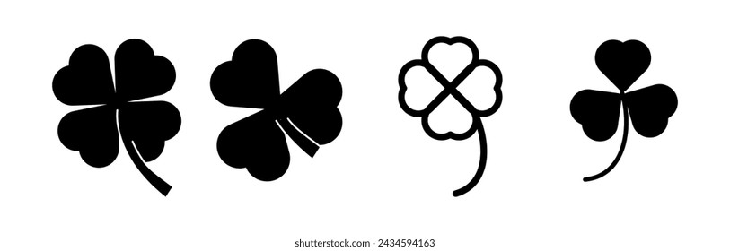Clover icon vector , four leaf clover icon simple illustration on white background.