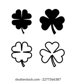 Ilustración vectorial de icono de acoplamiento. símbolo y signo de tracción. icono de cuatro trébol hoja.