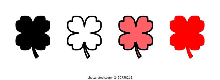 Clover icon vector illustration. clover sign and symbol. four leaf clover icon.