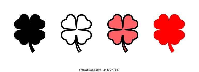 Clover icon vector illustration. clover sign and symbol. four leaf clover icon.