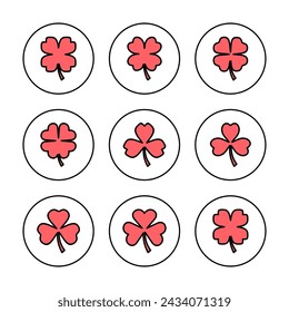 Clover icon vector illustration. clover sign and symbol. four leaf clover icon.