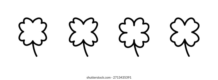 Icono de trébol. Ilustración vectorial de trébol. Icono de trébol de cuatro hojas.