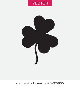 Clover icon vector, clover sign simple flat black illustration for web and app on white background..eps