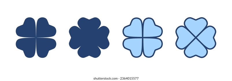 Clover-Symbol-Vektorgrafik. Kleeblatt und Symbol. vierblättriges Kleeblatt-Symbol.