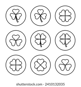 Vector de icono de enlace. símbolo y signo de tracción. icono de cuatro trébol hoja.