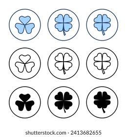 Clover-Symbol-Vektorgrafik. Kleeblatt und Symbol. vierblättriges Kleeblatt-Symbol.