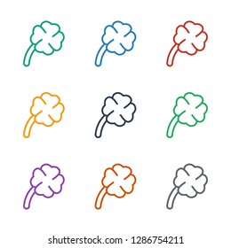 clover icon white background. Editable outline clover icon from party. Trendy clover icon for web and mobile.