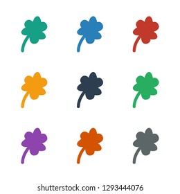 Clover icon white background. Editable filled Clover icon from casino. Trendy Clover icon for web and mobile.