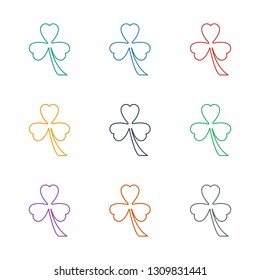 Clover icon white background. Editable line Clover icon from casino. Trendy Clover icon for web and mobile.