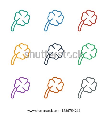 clover icon white background. Editable outline clover icon from party. Trendy clover icon for web and mobile.