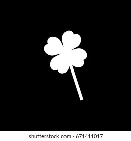 clover icon. White icon on black background