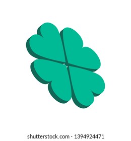 Clover icon.Isometric and 3D view.	