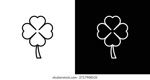 Klee-Symbole schwarz-weißer Vektor, Linie Symbol gesetzt.