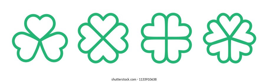 Clover icons geometrick line style