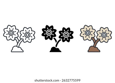 clover icons isolated on White Background. Flat style design