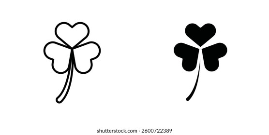 Clover icons set for apps and web ui designs. simple isolated graphics.