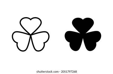 Clover icons set. clover sign and symbol. four leaf clover icon.