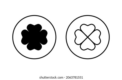 Clover icons set. clover sign and symbol. four leaf clover icon.