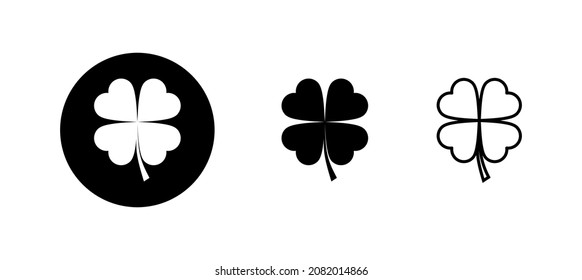 Clover icons set. clover sign and symbol. four leaf clover icon.