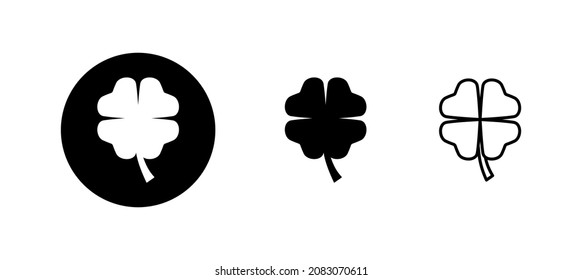 Clover icons set. clover sign and symbol. four leaf clover icon.