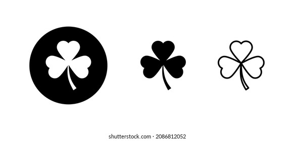 Clover icons set. clover sign and symbol. four leaf clover icon.