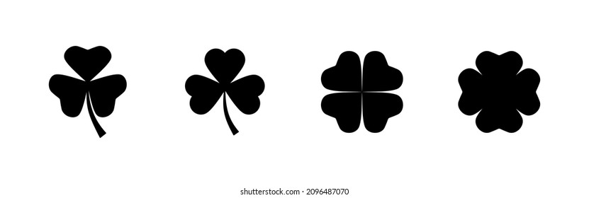 Clover icons set. clover sign and symbol. four leaf clover icon.
