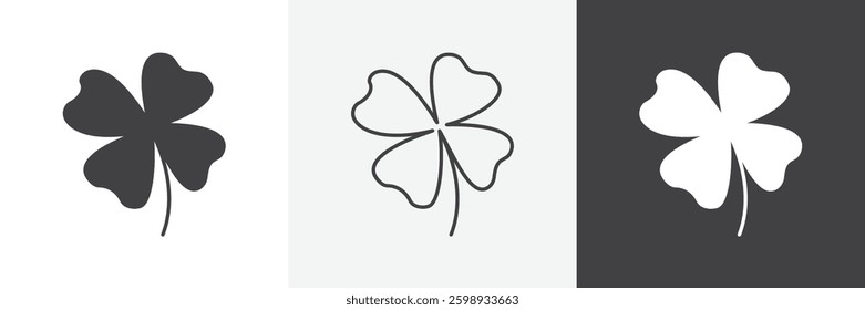 Clover icons in Thin line black color. flat simple vector symbols illustration.