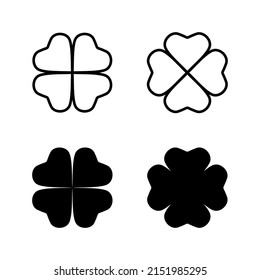 Clover icons vector. clover sign and symbol. four leaf clover icon.