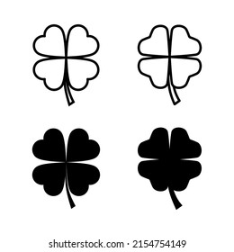 Clover icons vector. clover sign and symbol. four leaf clover icon.