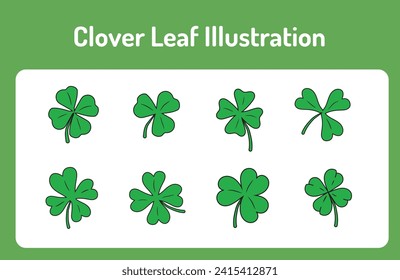 Clover Ieaf Illustration. These illustrations are perfect for any creative project. You can easily edit it