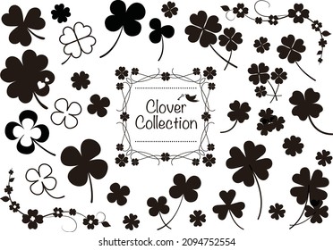 Clover illustration collection that brings happiness (silhouette)
